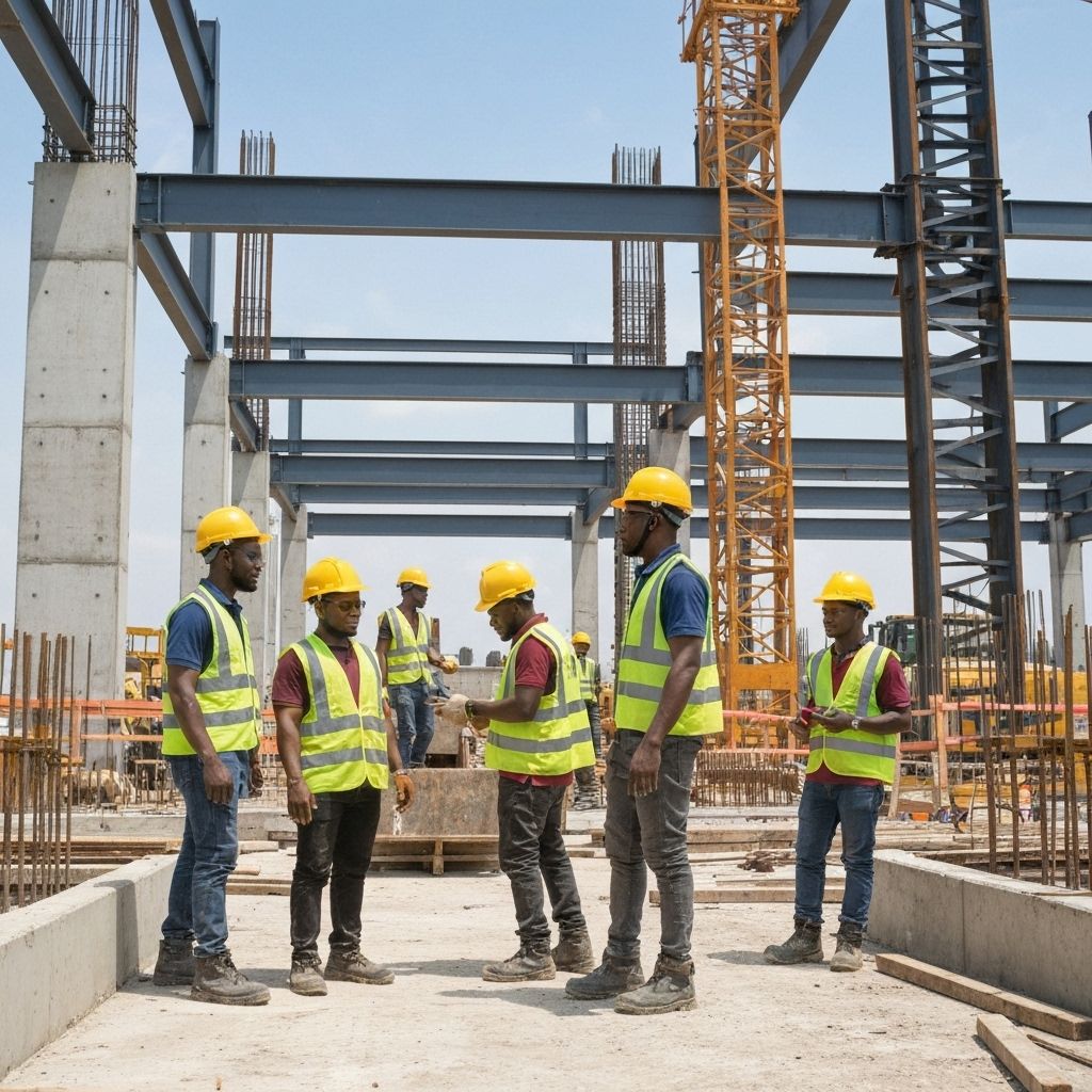 Nigerian engineers on construction site